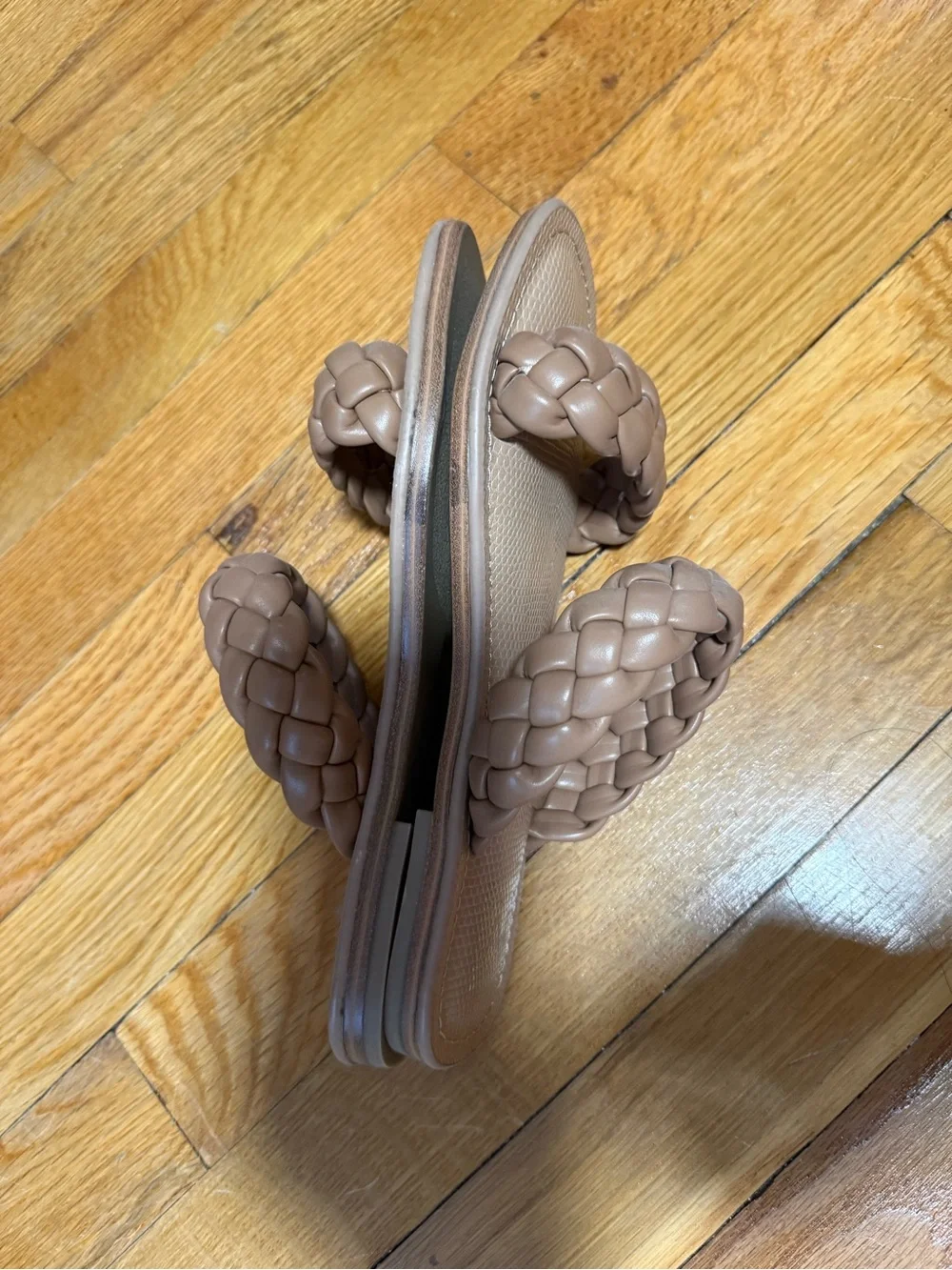 DV Braided Twin-Strap Slide Sandals - Neutral Taupe